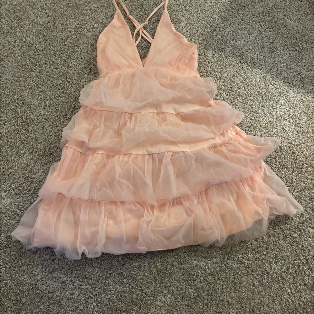 She + Sky Soft Peach Dress - image 1